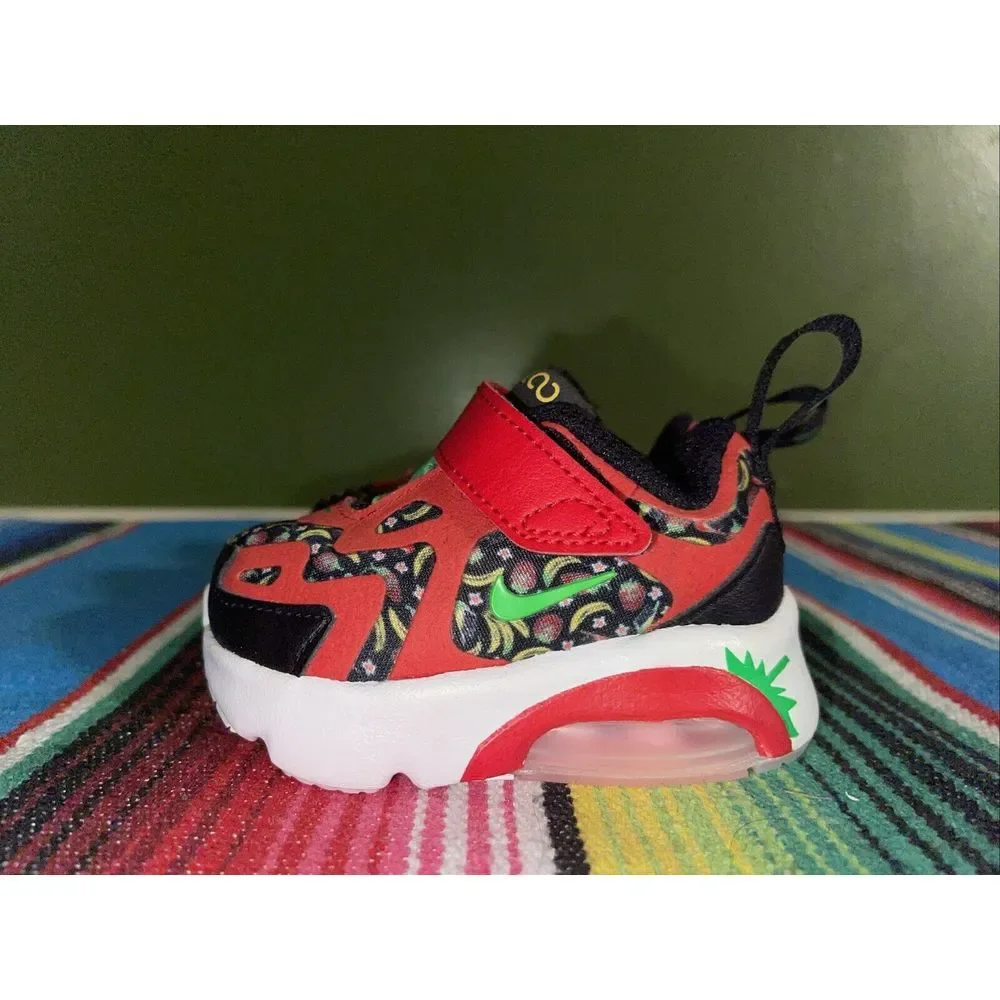 Nike Air Max 200 Toddler 2C‎ Fruit Sneakers University Red Green Spark Adorable